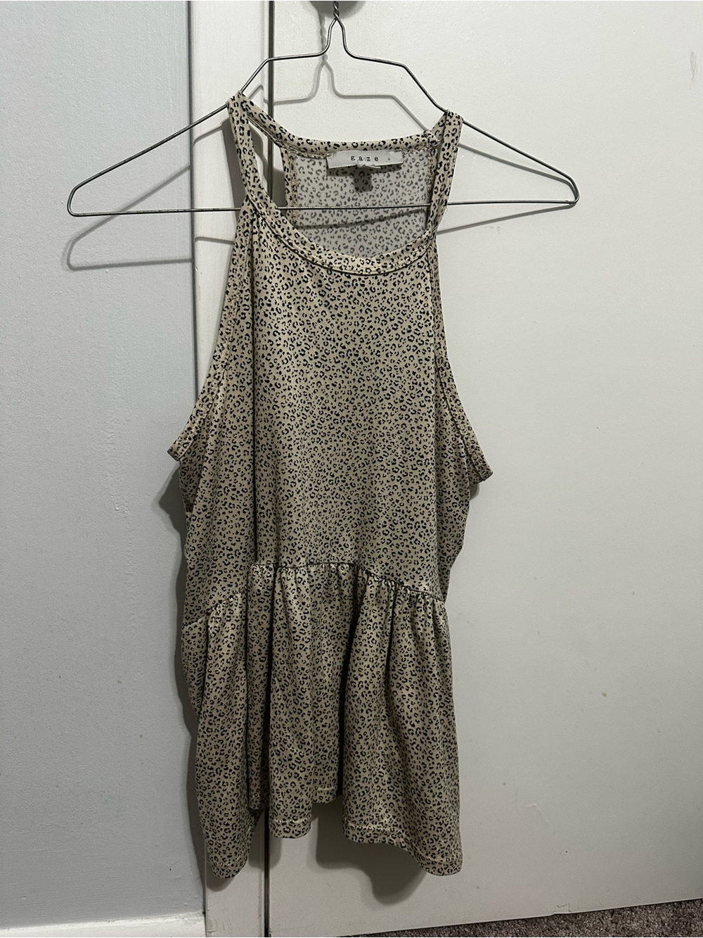 gaze Beige Leopard Print Tank Top